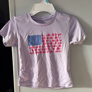 Columbia Kids Lavender Tee with Pink and Blue Floral Flag